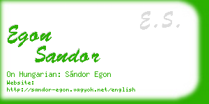 egon sandor business card